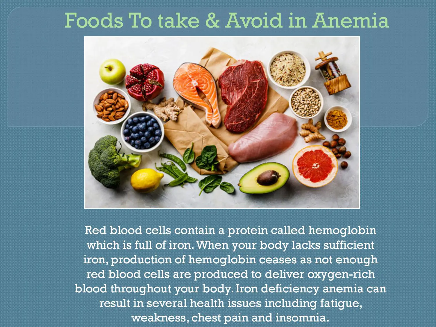 Foods To take & Avoid in Anemia by IronCatch - Issuu