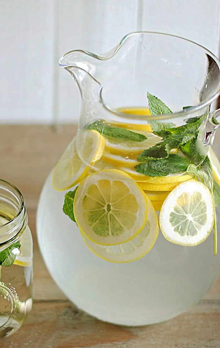 Lemon Water with Fresh Mint - Eat Yourself Skinny