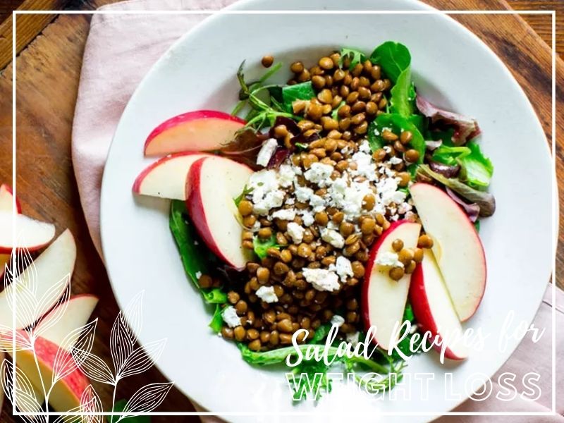 Mixed Greens With Lentils Sliced Apple